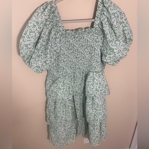 English Factory Plus Puff-Sleeve Smocked Tiered Dress size 1X cotton - Picture 4 of 8